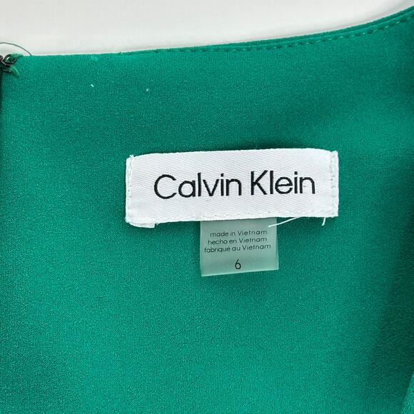 NWD Calvin Klein Kelly Green Sleeveless Belted Cropped Jumpsuit Womens Size 6 - Picture 8 of 12